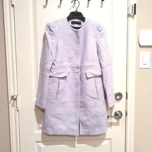 Zara 69% Wool Blend Grey Zip Coat Size XS